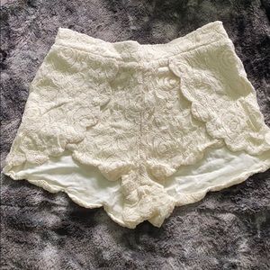 High rise lace shorts